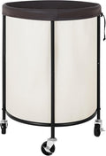 StorageWorks Rolling Laundry Basket, Laundry Hamper with Wheels, Laundry Room Organization and Storage, Dirty Clothes Cart for Bathroom, Bedroom, Beige