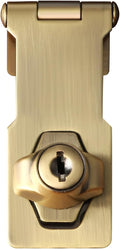 Alise Keyed Hasp Lock,3 Inch Safety Packlock Clasp Hasp Lock Latch with Lock,Door Hinge Lock with Keys Keyed Locking Hasp for Cabinets Closets Doors,Bronze