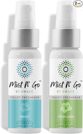 Mist N' Go by Omaze Travel Toilet Odor Eliminator - Toilet Spray for Bathroom Air Freshener - Clean Mix, Regular Size (2oz x2)
