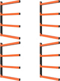 NANANARDOSO Wall Mount Wood Organizer and Lumber Storage,Heavy Duty Metal Shelf with 4-Level,Lumber Metal Racks for Indoor and Outdoor Use,4 Pack
