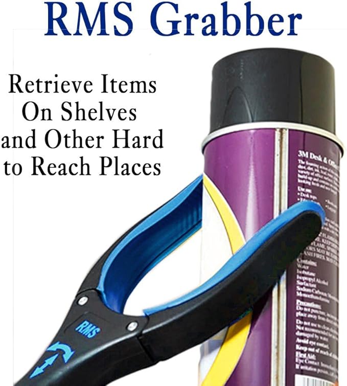 RMS 2-Pack 32 Inch Extra Long Grabber Reacher with Rotating Jaw - Mobility Aid Reaching Assist Tool (Blue)
