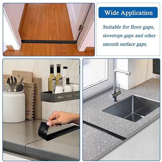 Floor Transition Strip Self Adhesive Floor Cover Strips Laminate 3" Wide Vinyl Flat Divider Transitions (7.5cm, 10Ft, Black)
