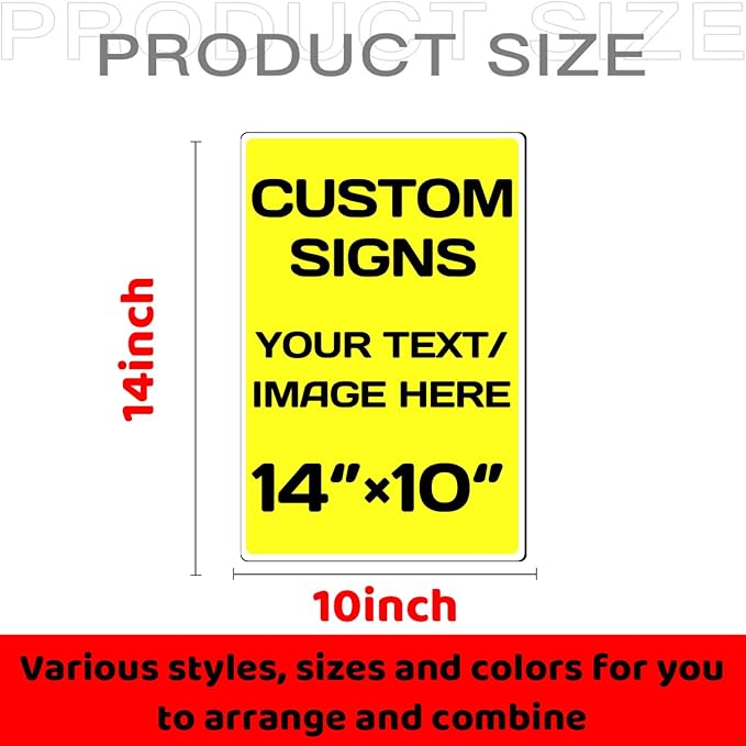 Personalized Aluminum Metal Signs - Weatherproof, Custom Text & Picture, Multiple Sizes, Hazard, Garden, Custom Door, Business Signs