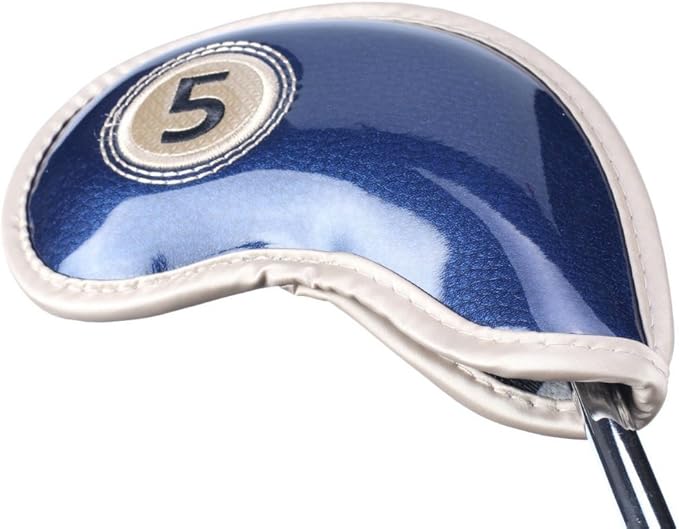 HISTAR 10pcs Crystal Pu Leather Golf Iron Head Covers Set Iron Club Headcover