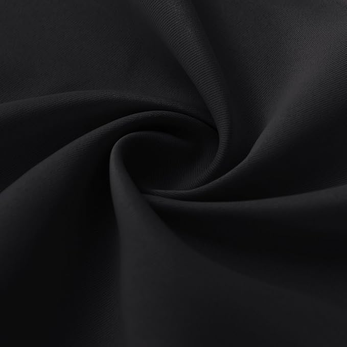 RYB HOME Blackout Curtains for Living Room, Large Window Shades for Bay Window Dining Parlor Bedroom Patio Door, Wide 34 x Long 80 inches, Black, 2 Panels