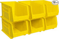 Akro-Mils 30260 AkroBins Plastic Storage Bins, Space-Saving Stackable Bins for Garage, Pantry, Craft Organization, 18-" x 11-" x 10-", Yellow, 6-Pack