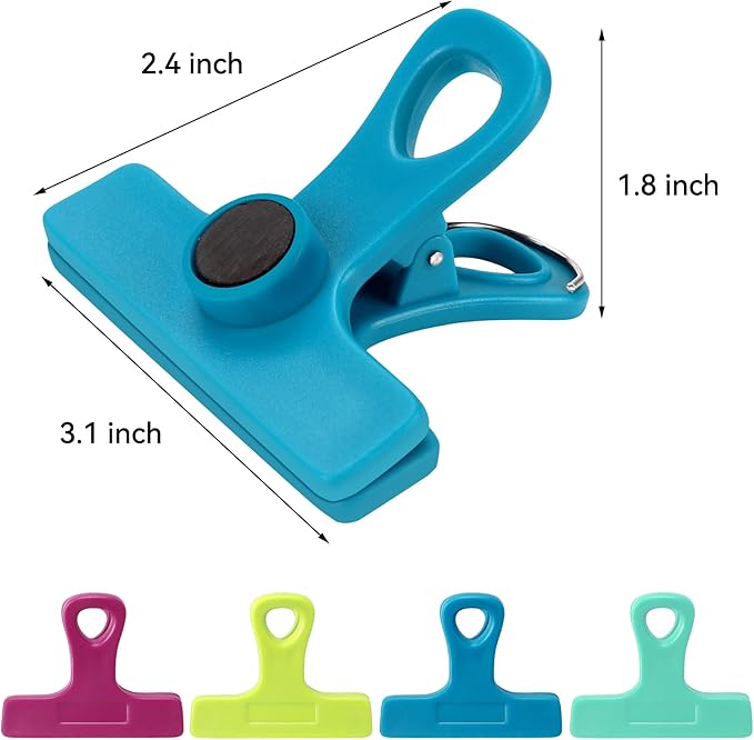 TACGEA Chip Clips, Magnetic Bag Clips with Air Tight Seal for Food Storage, 8-Piece