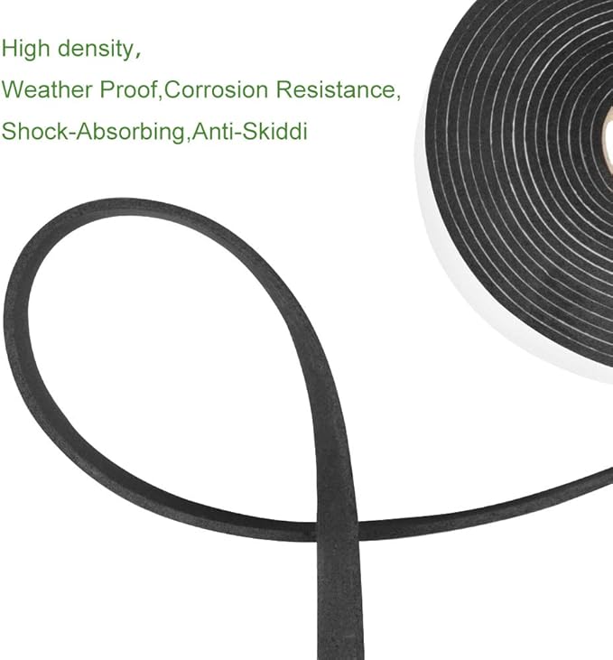 2 Rolls Foam Seal Tape for Door Window Seal Insulation, 3/4in Wx1/8in T Soundproof and Shockproof Weather Stripping, Single Sided Door Seal, Cold Air and Draft Closed Cell Seal Strip, Single 16FT
