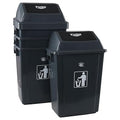 13 Gallon Kitchen Trash Can with Swing Lid, 4-Pack Large Plastic Swing Top Garbage Can, Grey