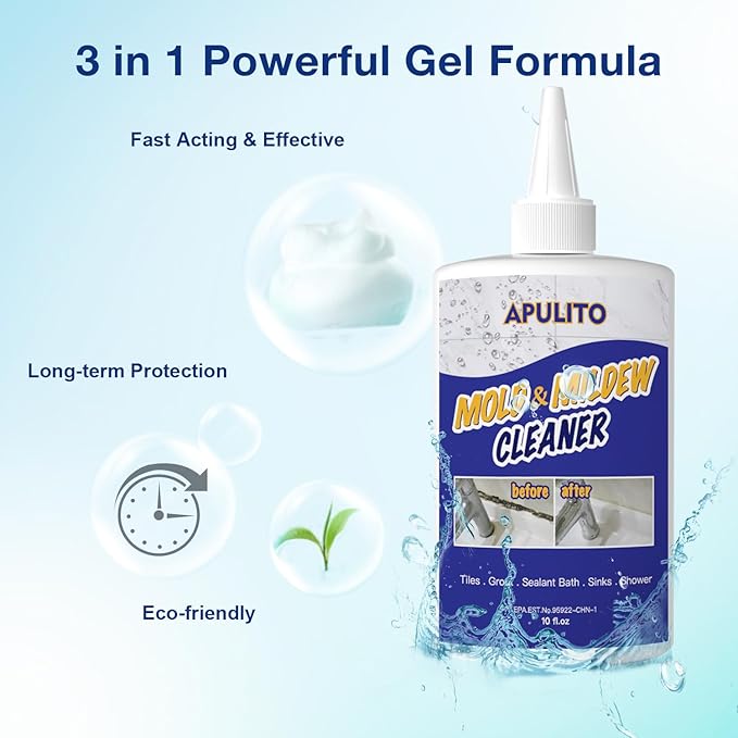 APULITO Household cleaner Gel for Bathroom Shower Kitchen Tile Sink Countertop 10 Fl Oz (Pack of 2)