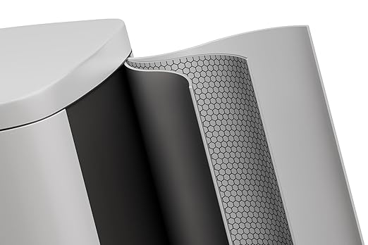Garvee 13 Gal (50L) and 2.6 Gal (10L) Metal Trash Can Combo Set, Rustproof Garbage Can with Lid, Step-on Trash Bin with Inner Bucket, Rear Handle, White
