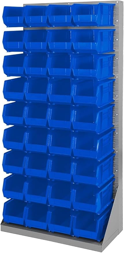 Akro-Mils 30240 AkroBins Plastic Storage Bins, Space-Saving Stackable Bins for Garage, Pantry, Craft Organization, 15-Inch x 8-Inch x 7-Inch, Blue, 12-Pack