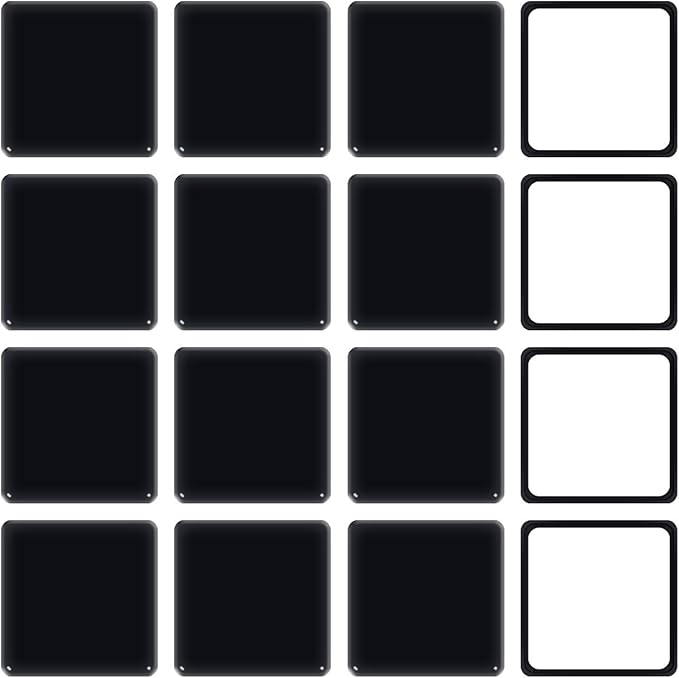 Ezprotekt 2.5 inch Square Self Adhesive Furniture Movers Sliders for Carpet, 16 Pcs Self Stick Furniture Moving Pads for Chair Table Desk Bed Sofa Couch (Black)