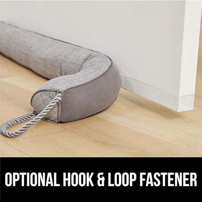 GORILLA GRIP Door Draft Stopper for Bottom of Doors, Weather Stripping Seal Blocks Hot Air, Noise, Bugs, Keeps Cold AC in, Sound Proofing Easy Install Gap Filler, Home Essentials, 38 Inch, Slate Gray