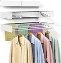 Laundry Drying Rack, Collapsible Wall Mounted Clothes Drying Rack - Foldable,Space Saving, 13.2 Linear Ft, 5 Aluminum Rods, 60 lb Capacity (White, 31.5)