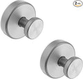 Suction Cup Hooks for Shower, Removable Towel Hooks for Bathroom Window Glass Door Wall, Bath Robe Looafh Hook for Hanging - 2 Pack, Silver
