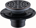 RANDOM Round Shower Drain SUS304 Stainless Steel Oil Rubbed Bronze Shower Drain 4 inch with Adjustable PVC Base Flange,Shower Floor Drain with Removable Cover Grid Grate