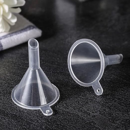 2 Pcs Mini Clear Plastic Funnel for Bottling Cosmetics, Liquids, and Oil Filling, Small Funnel for Easy Transfer of Essential Oils and Perfumes Specialty Tools