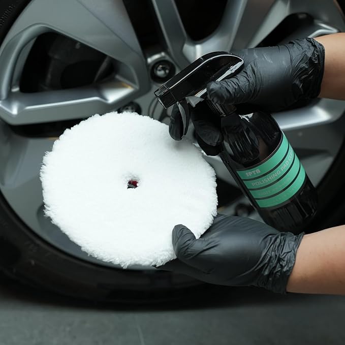SPTA Polishing Pads, 5Pc 6 Inch 150mm Orbital Buffer Polisher Pads and 1Pc Microfiber Buffing Pads, Foam Polish Pad for Compounding, Polishing and Waxing, for 6''/150mm Backing Plate Car Polisher