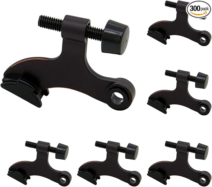 6 Pack Hinge Pin Oil Rubbed Bronze Door Stopper, Adjustable Heavy Duty Hinge Pin Door Stop with Oil Rubbed Bronze Rubber Bumper Tips