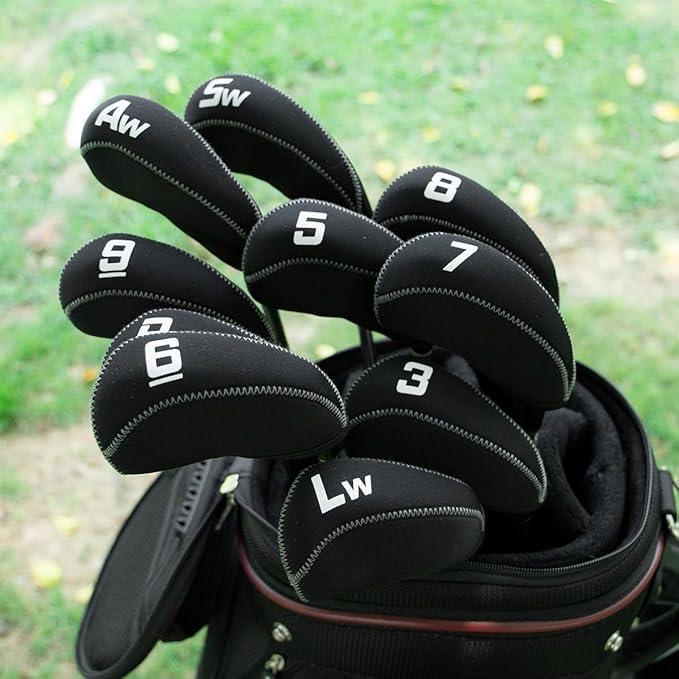 Golf Iron Covers for Golf Clubs Neoprene Golf Iron Cover Set 11pcs/10pcs Golf Iron Headcovers Golf Club Head Covers Fit All Brands