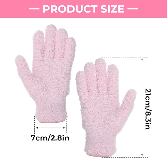 Grevosea 3 Pairs Microfiber Gloves Household Cleaning Glove Plant Dusting Glove Washable Reusable Mittens Gloves for Plants House Cars Blinds Dusting Furniture and Small Objects (3 Colors)