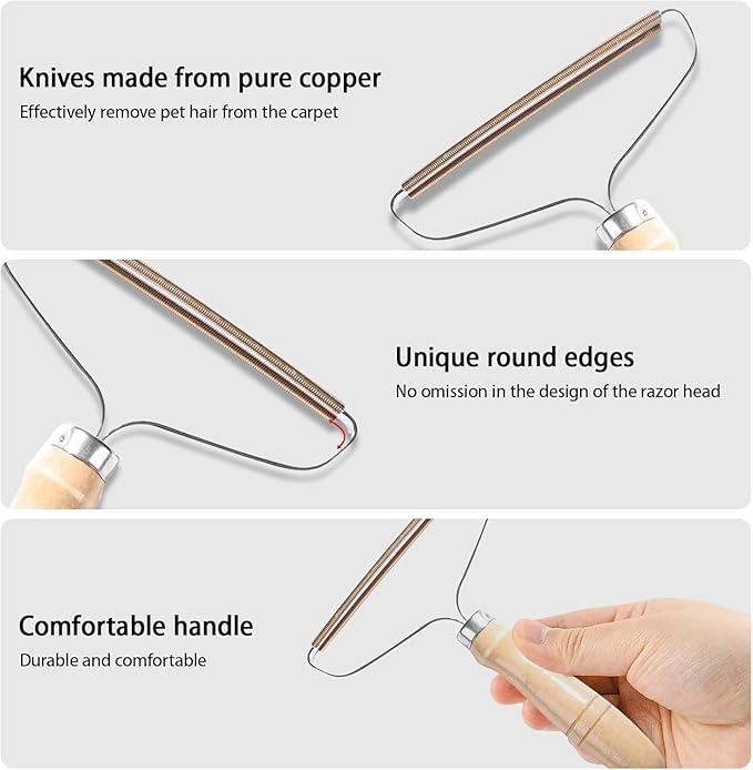 Pet Hair Remover, Portable Dog Cat Hair Remover, Lint Remover, Reusable Pet Hair Removal Tool, Lint Shaver Cleaner Pro, Carpet Scraper for Couch Furniture, Blanket, Clothing, Carpet, Rugs (9)