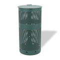 ZERO WASTE USA - Round Outdoor 10 Gallon Dog Waste Station Waste Can Replacement - 100% Rust-Free, Powder-Coated, Commercial Grade Aluminum. 10-Year Warranty (Matte Green)