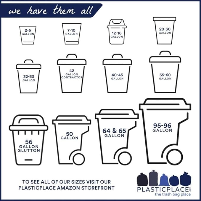 Plasticplace 40-45 Gallon Compostable Trash Bags │ 1 Mil │ Green Tint Garbage Can Liners │ 40” x 46” (50 Count)