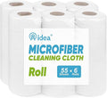 AIDEA Microfiber Cleaning Cloth White, Shop Rags 330 Sheets(6 Roll), Towels for Cars, Tear Away Reusable Paper Towels, Kitchen Towels Cleaning Rags for Automotive, Mechanic, Workshops, House, 11×9"