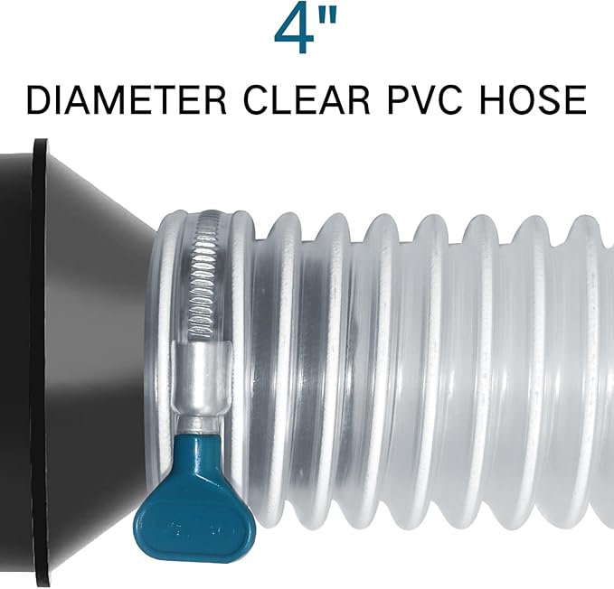 PVC Dust Collection Hose 4" x 20', Flexible Heavy PVC Fume Collection Hose with Carbon Steel Wire Coil for Dust Collection Systems, Woodworking, Workshops
