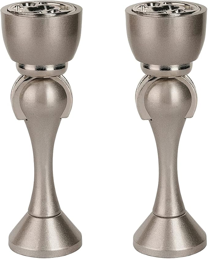 Magnetic Door Stop, Stainless Steel, Magnetic Door Catch, Door Holder, Door Stops, Wall Mounted, Floor Mounted, Door Banging Prevention (Small x 2pack, Satin Nickel)