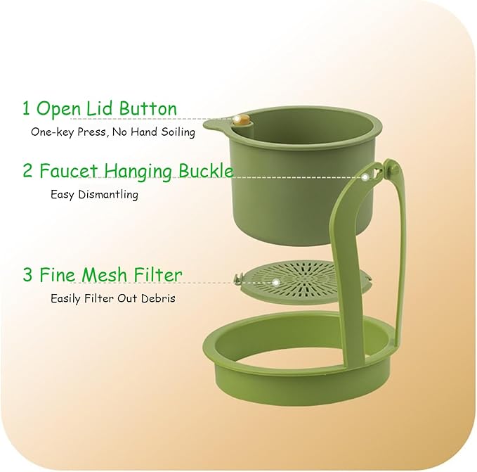 Sink Strainer Basket, Hanging Kitchen Sink Strainer Basket, Press to Dump, Easy Installation, Food Fruit & Vegetable Drainer Rack, Corner Waste Collector (Yellow)