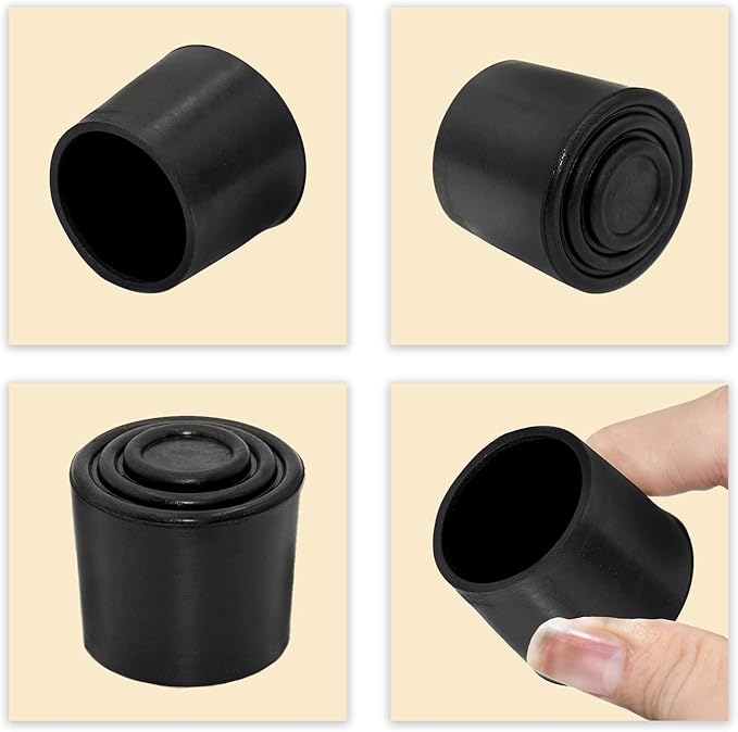 Flyshop Furniture Table Covers Non-Slip Durable Rubber Leg Tips Chair Leg Caps Floor Protector Round Black 4PCS Size 32mm, 1-1/4"