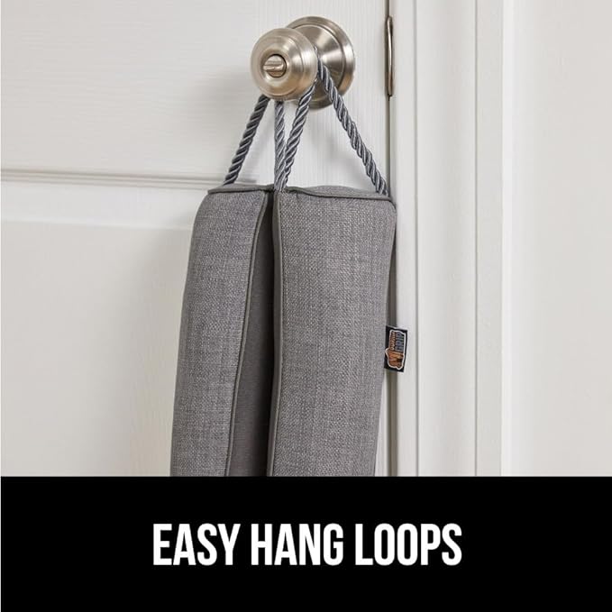 GORILLA GRIP Door Draft Stopper for Bottom of Doors, Weather Stripping Seal Blocks Hot Air, Noise, Bugs, Keeps Cold AC in, Sound Proofing Easy Install Gap Filler, Home Essentials, 38 Inch 2 Pack, Gray
