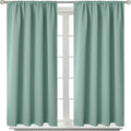 BGment Sage Green Blackout Curtains for Bedroom 48 Inch Length - Thermal Insulated Drapes with Rod Pocket Darkening for Kitchen Bathroom Living Room Window, 42 x 48 Inch, 2 Panels