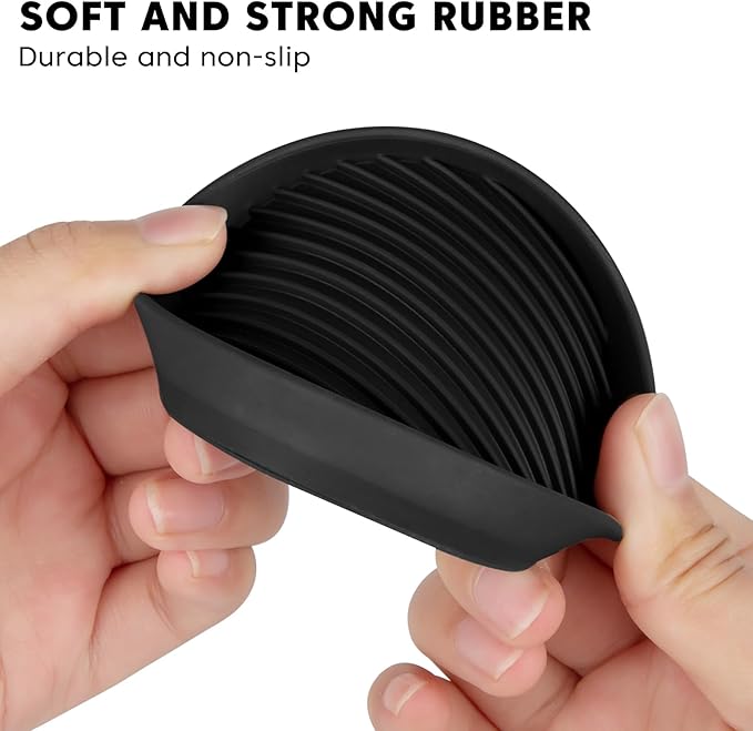 Rubber Furniture Pads Non Slips Furniture Casters Cup Chair Leg Floor Protectors for Bed Sofa Table and Chair Stopper (Pack of 8,Black 1.5" x 1.5" Round)