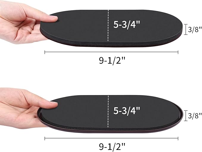Ezprotekt 8 Pack Reusable Large Furniture Movers Sliders for Carpet and Hardwood Floors, 9-1/2" x 5-3/4" Oval Heavy Duty 4 Pcs Felt Sliders Hard Surfaces - 4 Pcs Furniture Pad for Carpet (Brown)