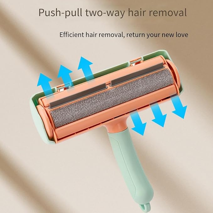 Pet Hair Remover for Furniture, Carpet and More, Reusable Lint Roller with Self-Cleaning Base Fabric Shaver for Cat, Dog, Rabbit Portable Lint Rollers (Green)