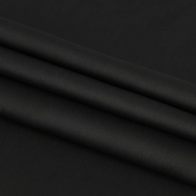 DWCN French Door Curtains – Rod Pocket Thermal Blackout Curtain for Doors with Glass Window, Kitchen and Patio Doors for Privacy, 23 X 72 Inches Long, 1 Curtain Panel with Tieback, Black