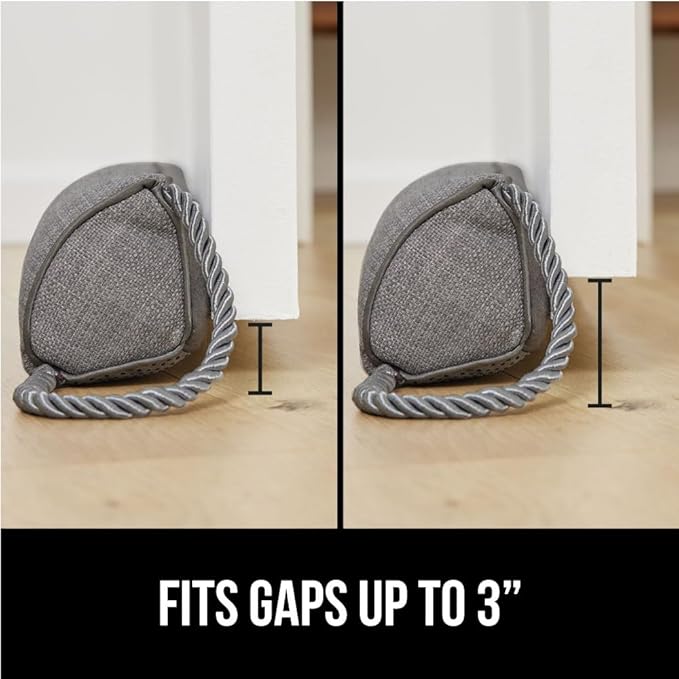 GORILLA GRIP Door Draft Stopper for Bottom of Doors, Weather Stripping Seal Blocks Hot Air, Noise, Bugs, Keeps Cold AC in, Sound Proofing Easy Install Gap Filler, Home Essentials, 34 Inch, Slate Gray