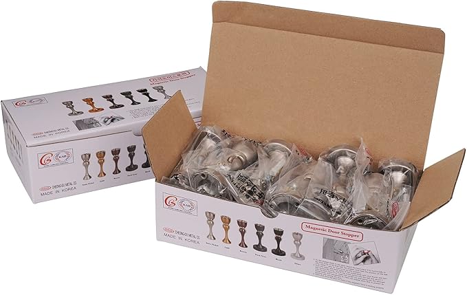 Magnetic Door Stop, Stainless Steel, Magnetic Door Catch, Door Holder, Door Stops, Wall Mounted, Floor Mounted, Door Banging Prevention (Large x 20pack, Satin Nickel)
