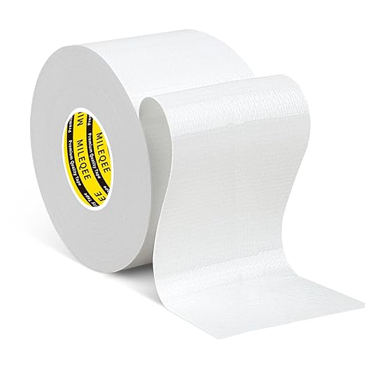 Duct Tape Heavy Duty Single Sided, Strong Adhesive High Strength, Waterproof Mesh Tape for Indoor and Outdoor Repairing Sealing Bonding, Easy Use Hand Tearable, 2.36 Inch x 66 Feet, White