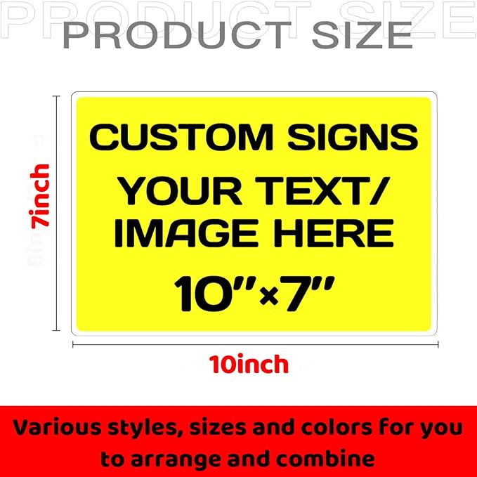 Personalized Aluminum Weatherproof Metal Signs - Multiple Sizes, Custom Text & Picture, Hazard, Garden, Custom Door Signs