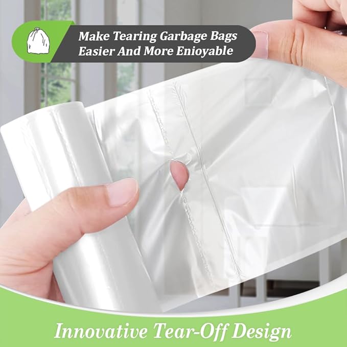 Teivio 3 Gallon 150 Counts Strong Trash Bags Garbage Bags, Bathroom Trash Can Bin Liners, Small Plastic Bags for Home Office Kitchen Kitchen, Clear