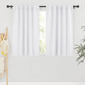 RYB HOME Half Blackout Curtains - Home Kitchen Door Window Treatment Drapes Back Tab Room Darkening Energy Saving for Kid's Room Hotel, 42 Wide x 54 Long, Pure White, 2 Pcs