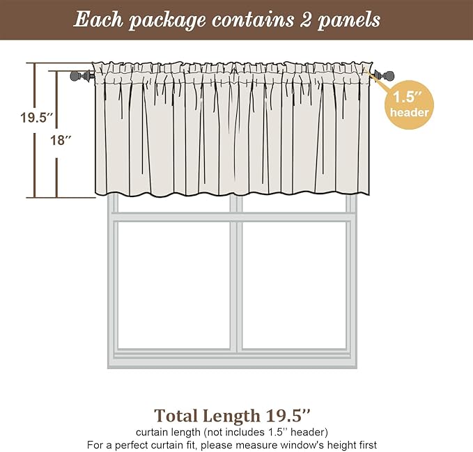 Chyhomenyc Sheer Sage Green Valances for Windows 2 Pack, Small Window Curtains for Living Room Bathroom Cafe Laundry Basement, Modern Top Dual Rod Pocket Voile Curtain, 42W x 18L inches, Sage Green