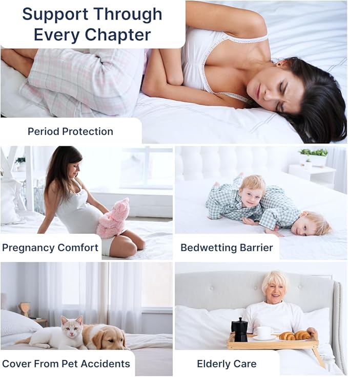 PAULATO BY GA.I.CO California King Waterproof Mattress Protector – Mattress Cover for Cal King Size Bed – Soft Noiseless Hypoallergenic Machine Wash – Water Proof Protector with Elastic Skirt