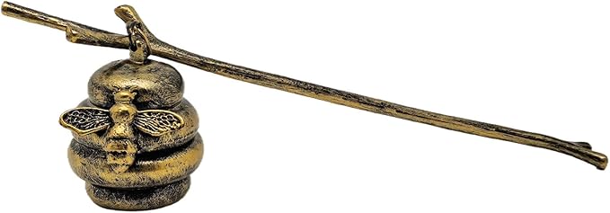 AIM & GGKK Vintage Bronze Beehive Candle Snuffer Extinguisher - Long Handle for Safe Flame Out, Decorative Candle Accessory with Bee Design