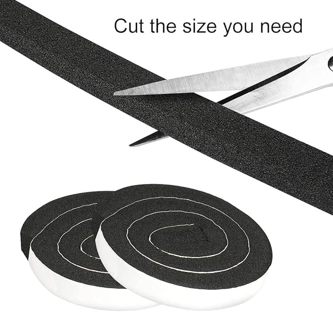 YIJUHOU 2 Rolls 1.18 Inch X 1 Inch Open Cell Foam Tape for Window Air Conditioner Insulation,High Resilience Weatherstrip Window Seal,Block The Draft and Cool Air Loss,Total 11FT